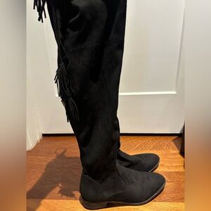 Marc Fischer Black Suede Over-the-Knee Boots